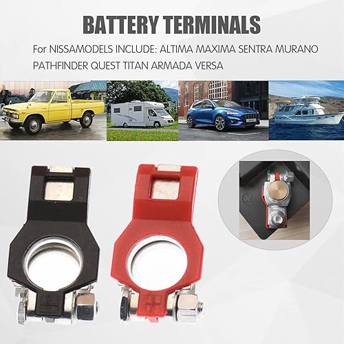 Miniatura 5 de Conector de terminal de batería, universal para coche, furgonetas, SUV, camiones, 243407F000 243407F001 (1 par)