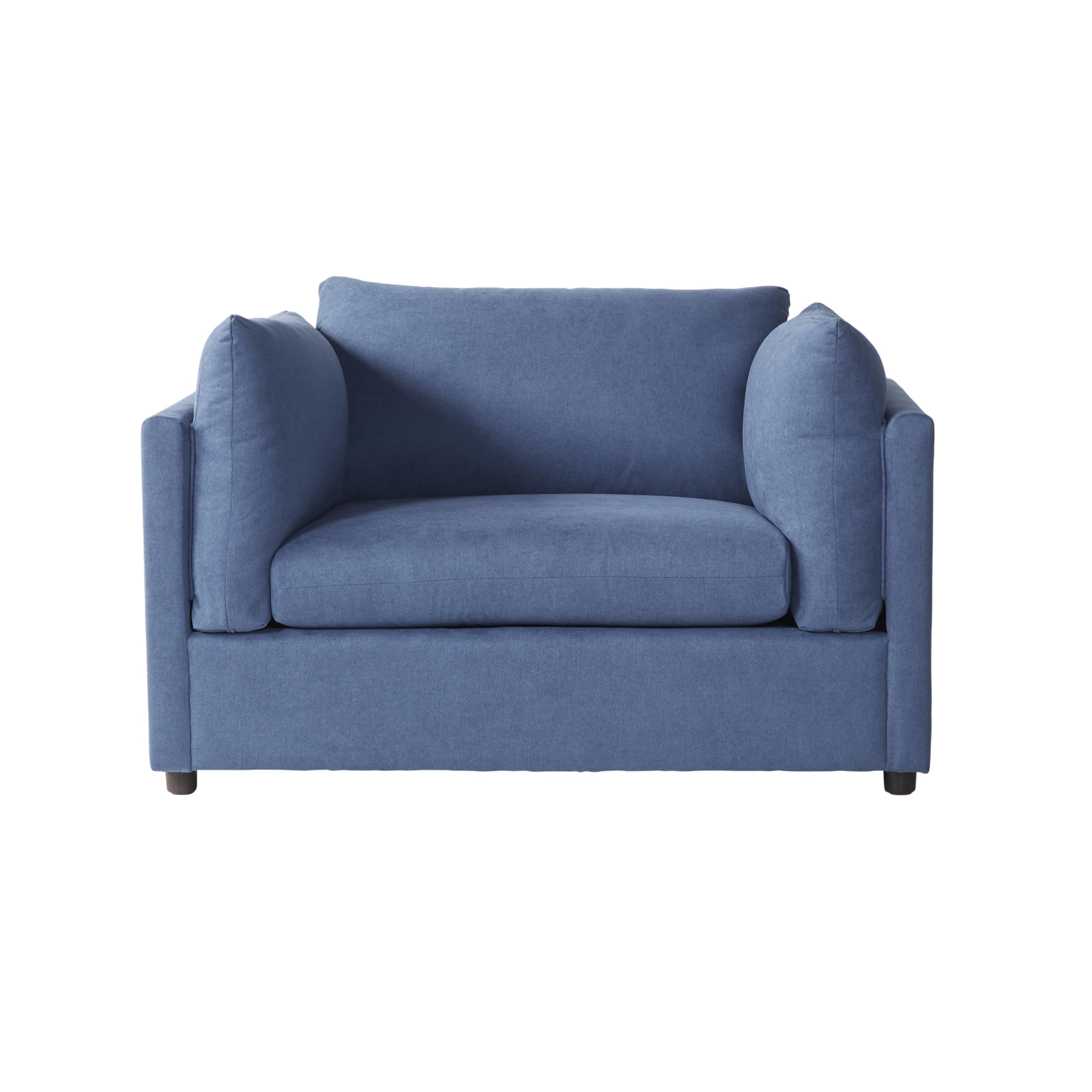 Roundhill FurnitureEnda Oversized Living Room Pillow Back Cuddler Arm Chair, Navy