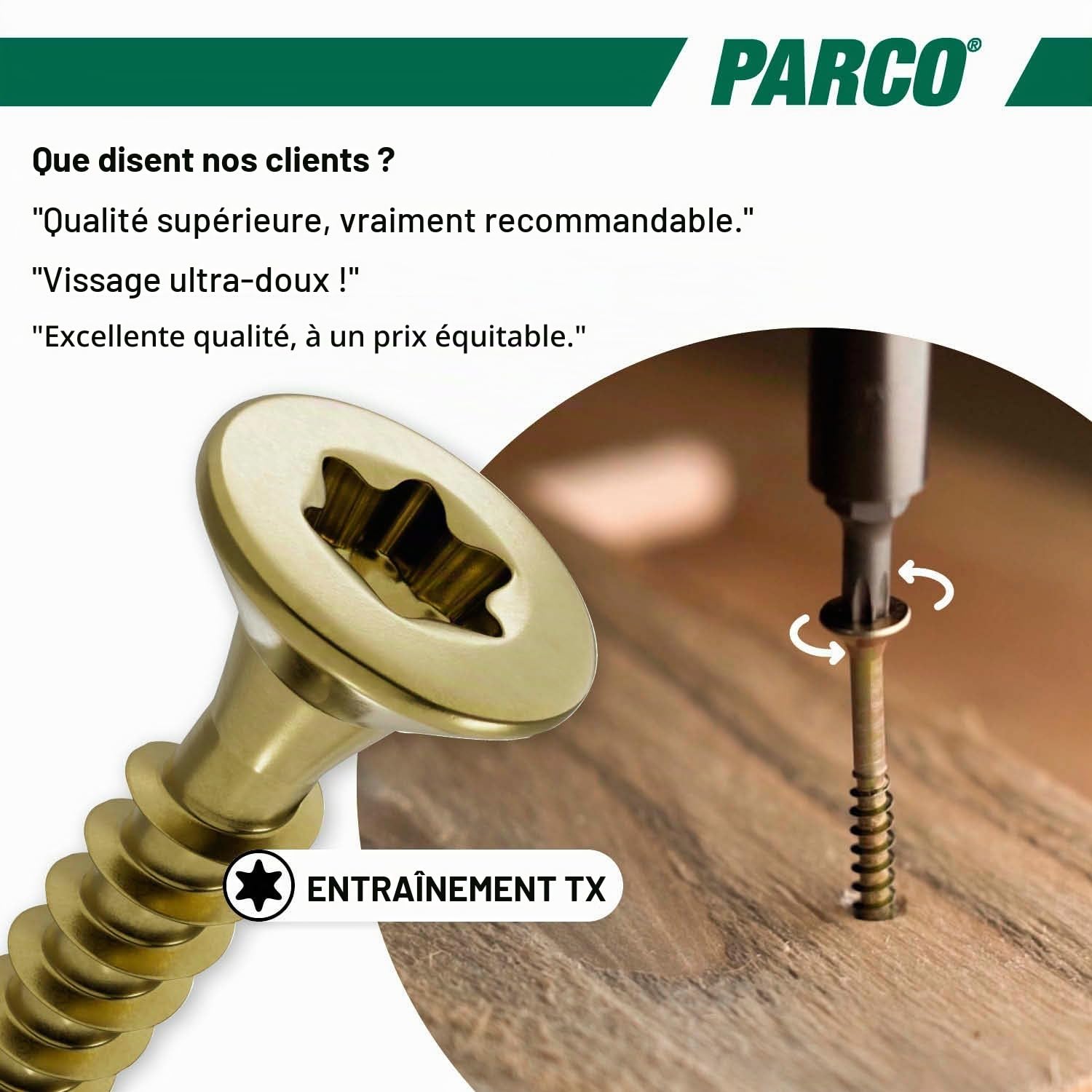 PARCO Assortiment de Vis à Bois Torx - Lot de 1400 Vis