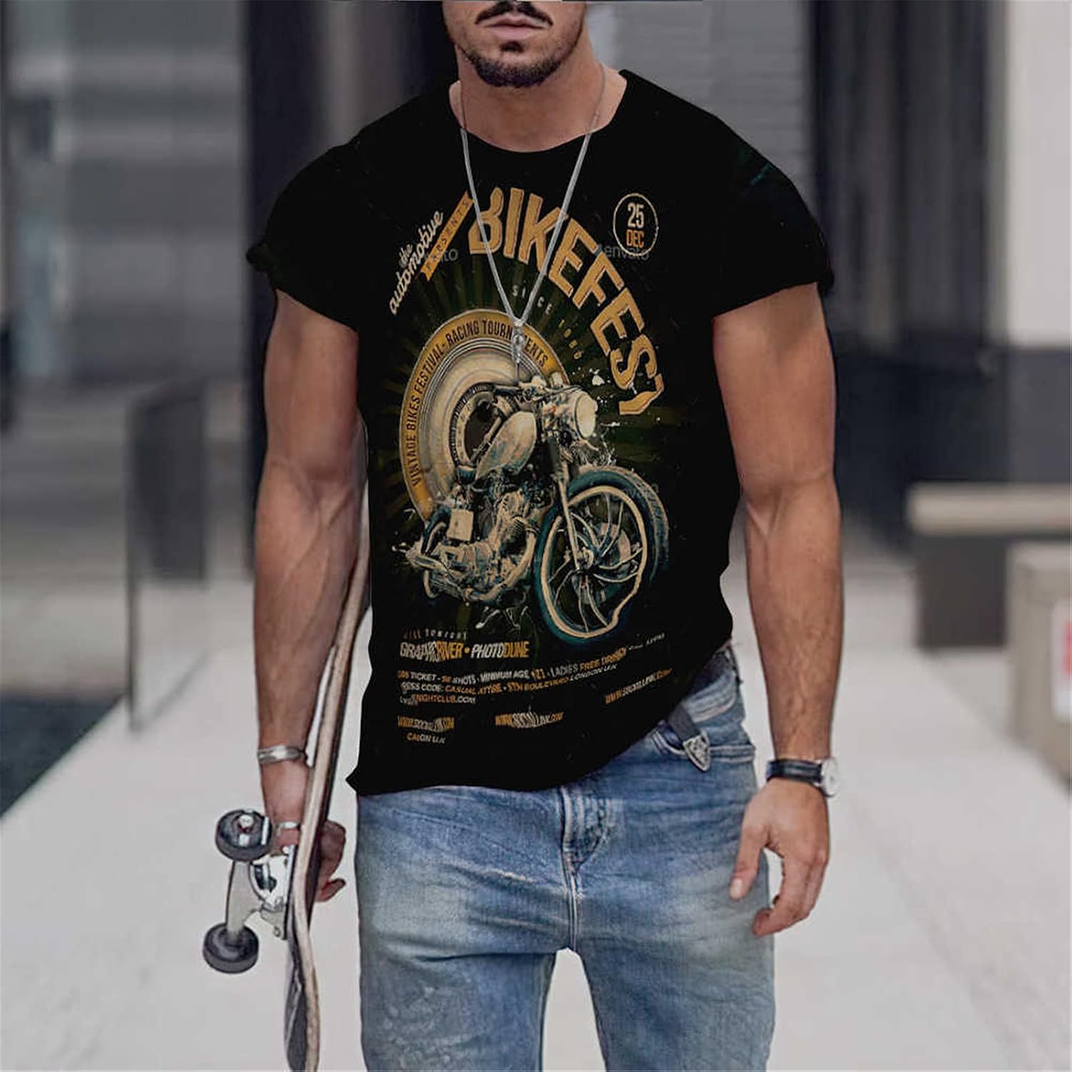 T-SHIRT - Red - 2023 - Hiver - Col rond - Impression numérique 3D