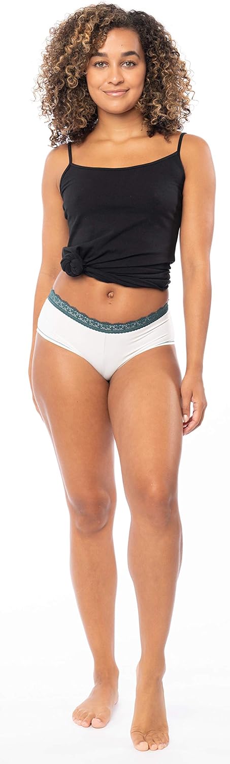 Sexy Basics Women’s Boy Short Boy Leg Lace Panties | Ultra-Smooth Micro Fiber Nylon Spandex Underwear-10 Pack - Image 4