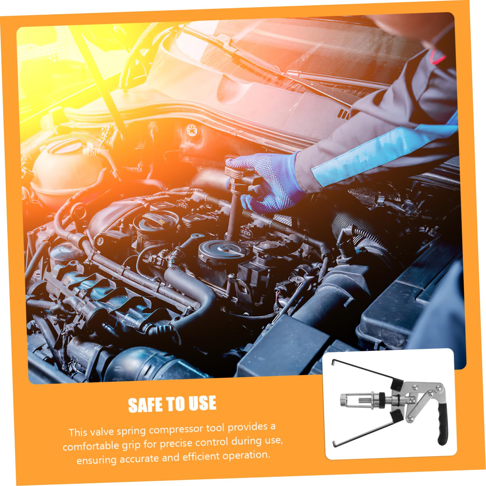 MUELODSIC Automotive Engine Valve Spring Compressor Tool Efficient Valve Spring Removal Installation Tool for Engine Repair Handheld Design Compression Process for Quick