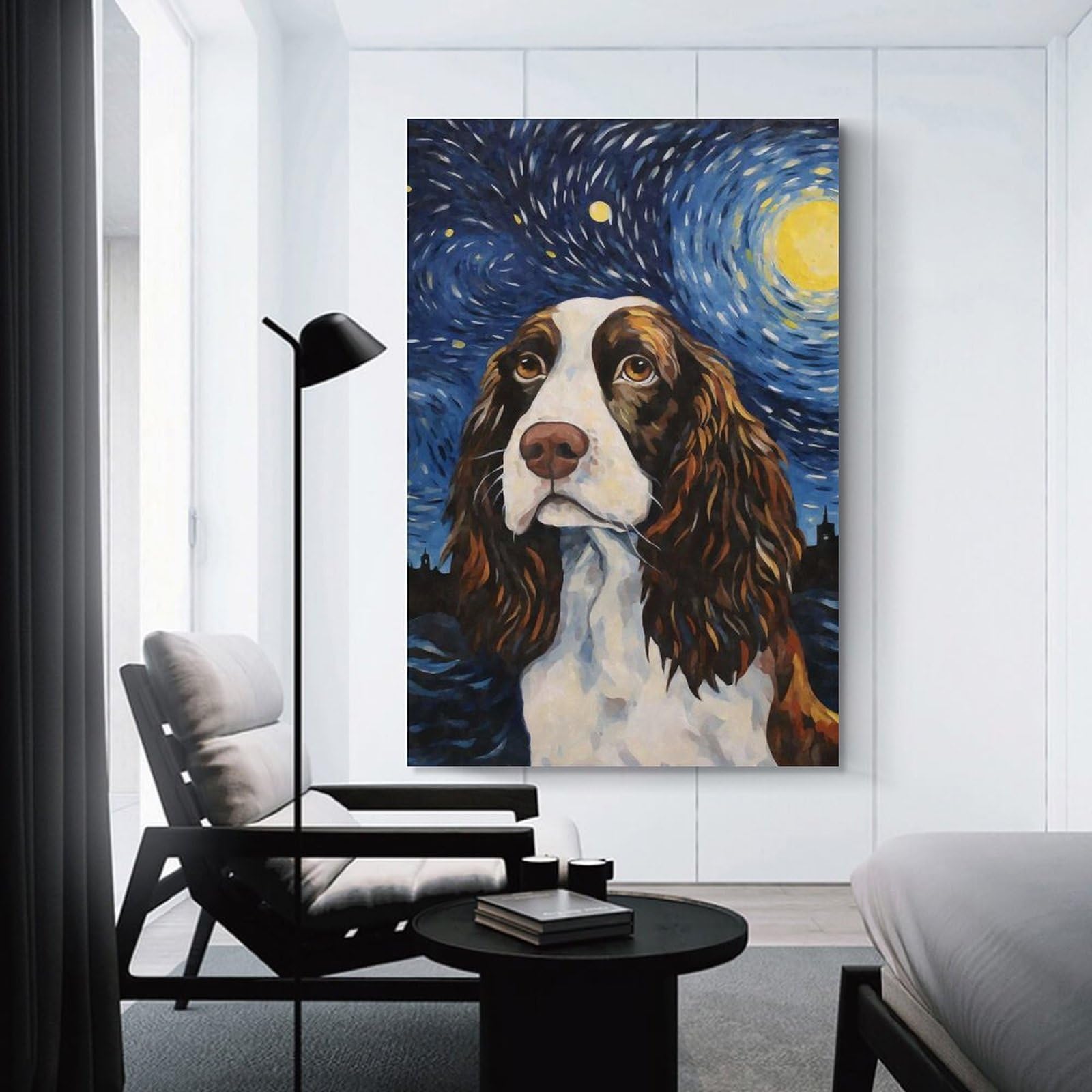 Junmoney Unframe-Style-13 English Springer Spaniel Decorative Wall Artwork, 12X18inch(30X45cm), For Living Spaces, Bedrooms Or Relaxed Rooms, Modern Wall Decor For Cosy Interiors