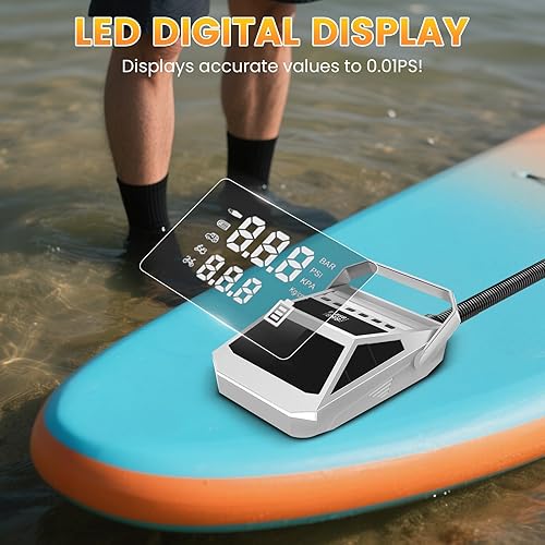 Miniatura 6 de 50PSI Paddle Board Pump Electric Portable, High Pressure Sup Pump - Dual Stage Inflation, Auto Shut Off and Deflate for Stand Up Paddle