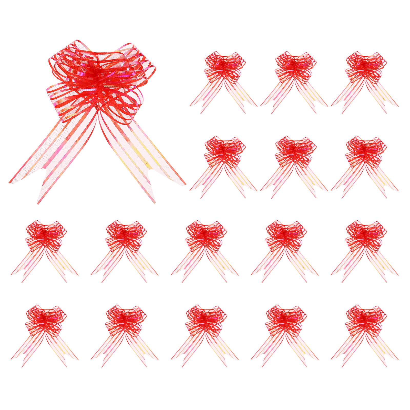 sourcing map 50pcs Red Pull Bows 5.9 Inches Wide Large Ribbon Gift Bows for Gift Wrapping Gift Baskets Decor Wedding Parties Birthday Florist Packaging and Decoration