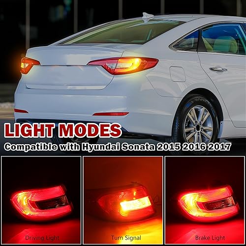 Miniatura 2 de Luces traseras cubierta de la lámpara de parada de freno indicador luz de advertencia para Hyundai Sonata 2015 2016 2017 (lado derecho del pasajero)
