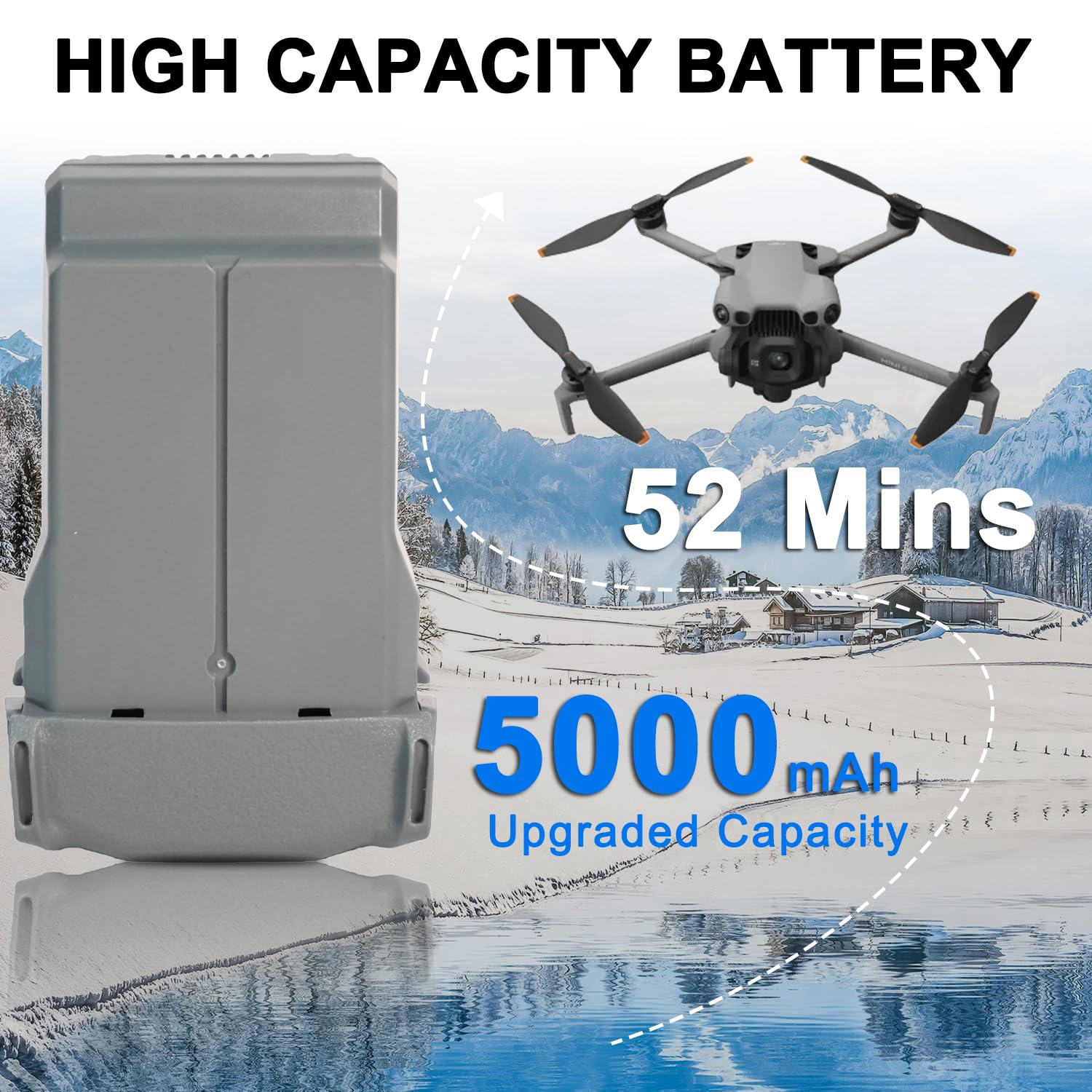 XITAIAN 5000mAh Mini 5 Pro JMI5 Batería de Repuesto para dji Mini 5 Pro Drohne, Li-Poli Inteligente Vuelo Batería Recargable, 52 Minutos (7.16V 35.8Wh)
