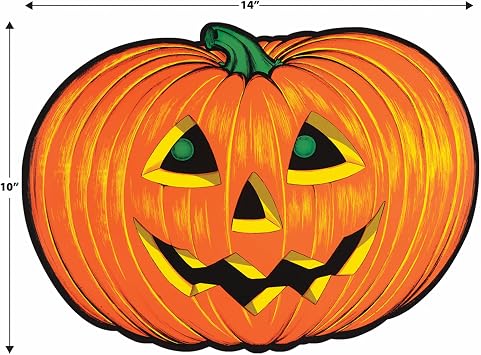 Beistle 6 Piece Paper Jack-O-Lantern Cut Outs, Halloween Party Decorations, Fall Decor, Made In USA Since 1900