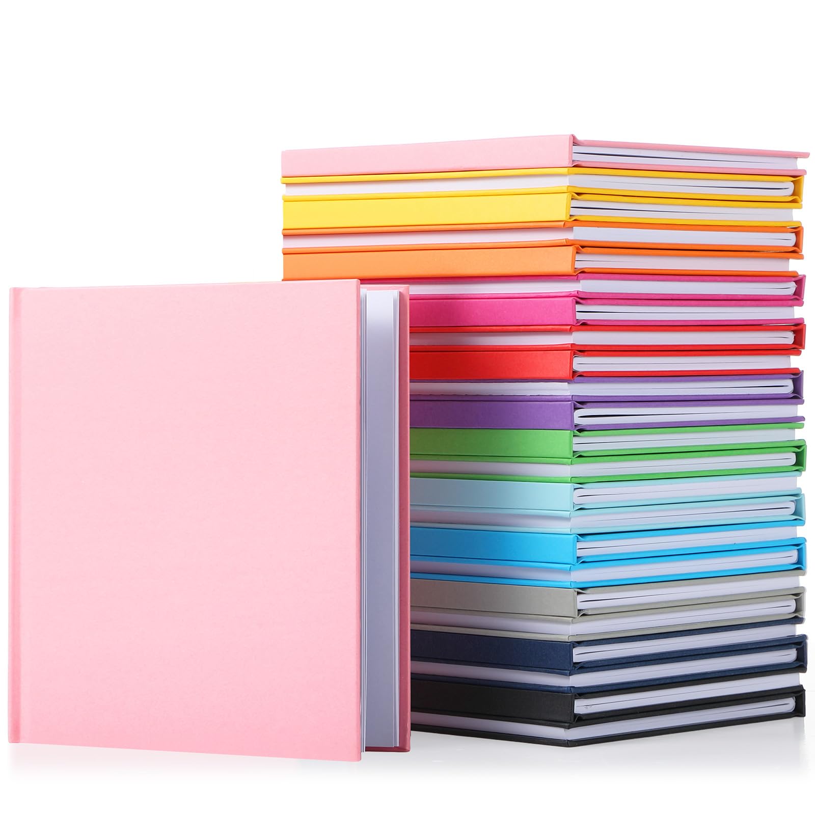 Ireer 24 quaderni colorati con copertina rigida, 12,7 x 12,7 cm, per bambini, per scrivere storie, diari, schizzi, scrittura, fai da te, 72 pagine (colori misti)