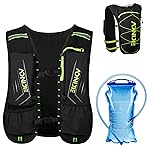 Azarxis Hydration Running Vest Backpack Pack 5L for Women and Men Jogging Trail Race Marathon Cycling Hiking (Black with 1.5L Water Bladder)
