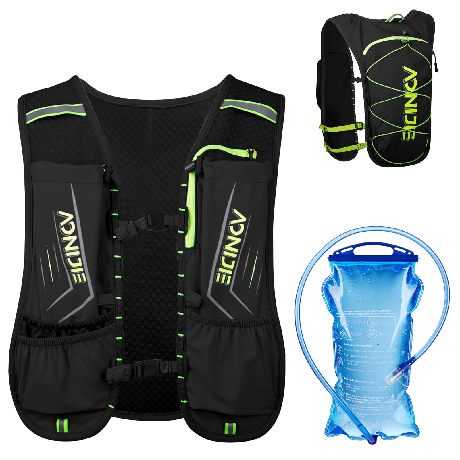 Azarxis Running Water Bottles Flask BPA Free Leakproof Hydration Vest Packs Waist Belt Replacement for Triathlon Marathon Hiking Cycling Climbing Runner