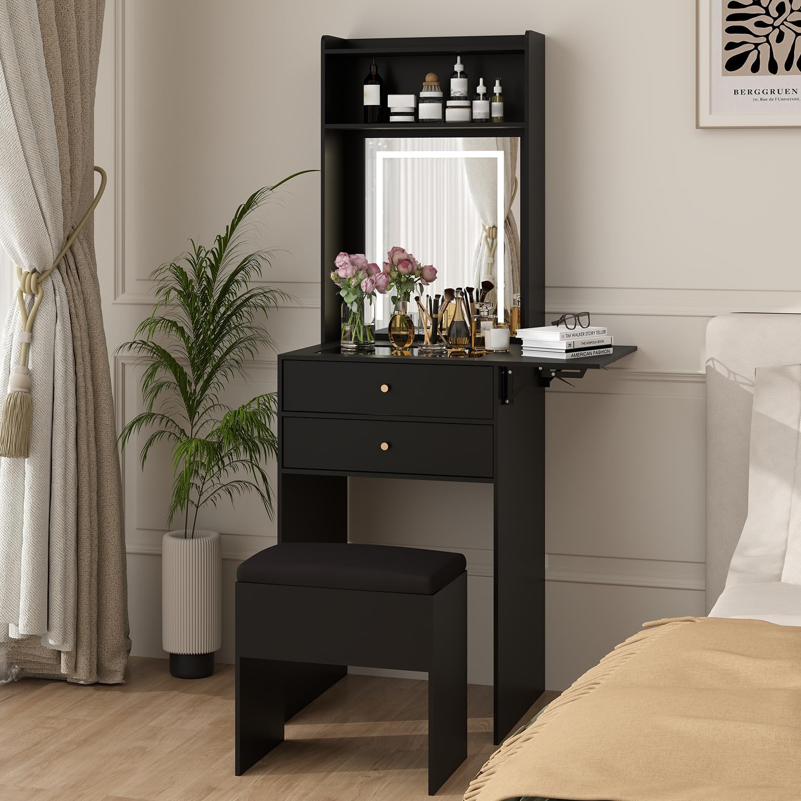 ARTETHYS Mini Vanity with Fold-up Panel