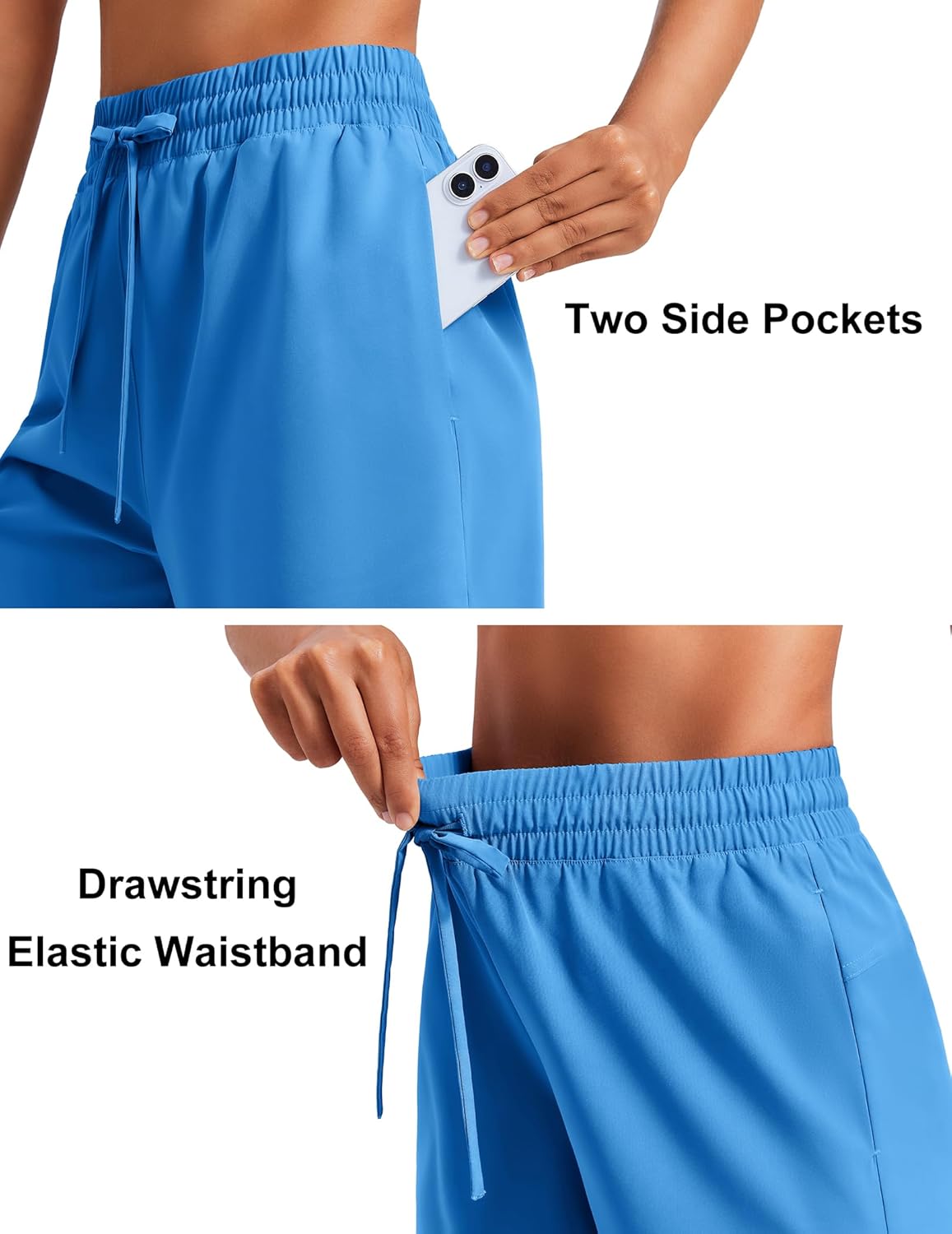 PINSPARK Women 5'' Quick Dry Running Athletic Shorts High Waisted Workout Gym Split Drawstring Short with 2 Pocket - Image 4