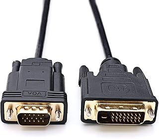 PeoTRIOL DVI to VGA Cable, DVI-D to VGA Male Computer Monitor Cable, DVI 24 1 to D-SUB 15 Pin VGA Adapter, DVI Male to VGA Cord Converter for Monitor HDTV Projector Computer- 6 Feet