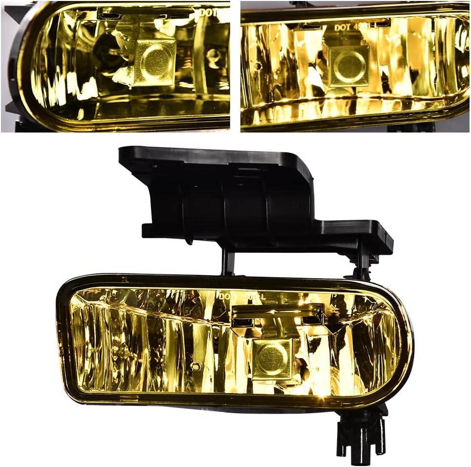 G-PLUS Fog Lights Lamp Left Right Compatible With 1999-2002 Chevy Silverado 1500/2500/Fit 2001 2002 Chevy Silverado 3500/Fit 2000-2006 Tahoe Suburban faros antiniebla(Yellow)