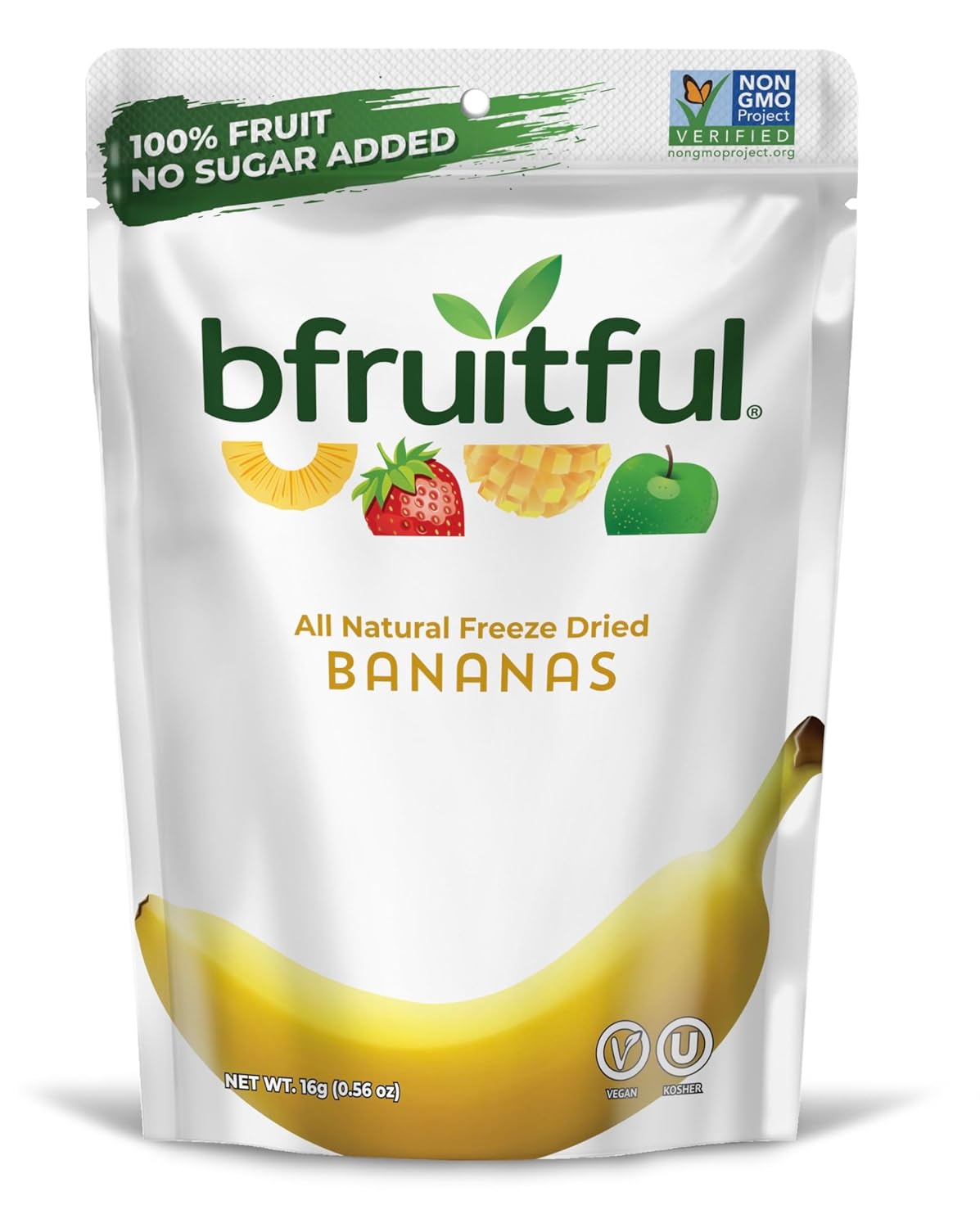 bfruitful Freeze Dried Bananas, 100% Healthy and Delicious Fresh Bananas Fruit Crisps, No Sugar Added, Non-GMO Verified, Gluten Free - 12 PACK