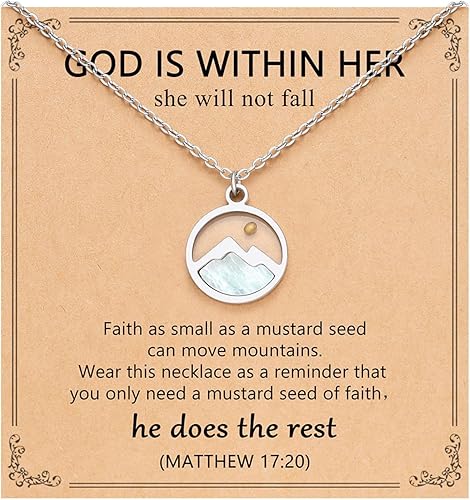 Snuhlzvm Mustard Seed Faith Necklace for Women, Christian Jewelry, Inspirational