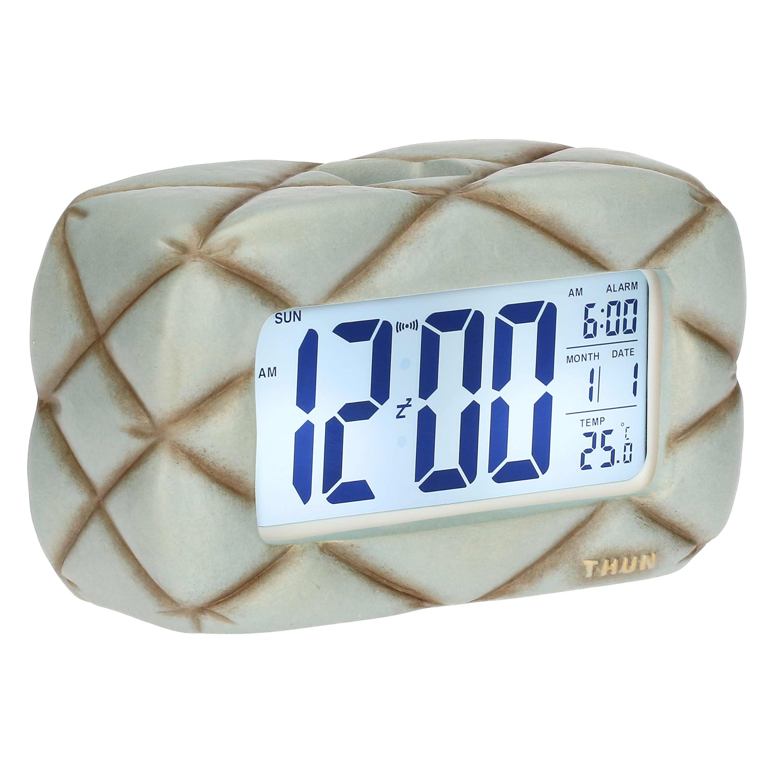THUN - Orologio da tavolo digitale - ceramica - Collezione Plumè - 16,2X9,5X6,1 cm