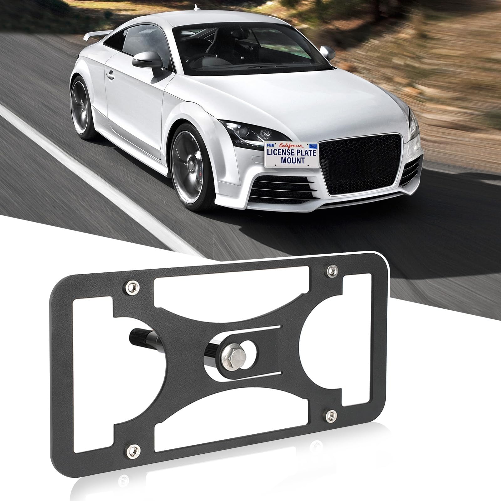Amazon.com: No Drill Front Bumper License Plate Mount Compatible