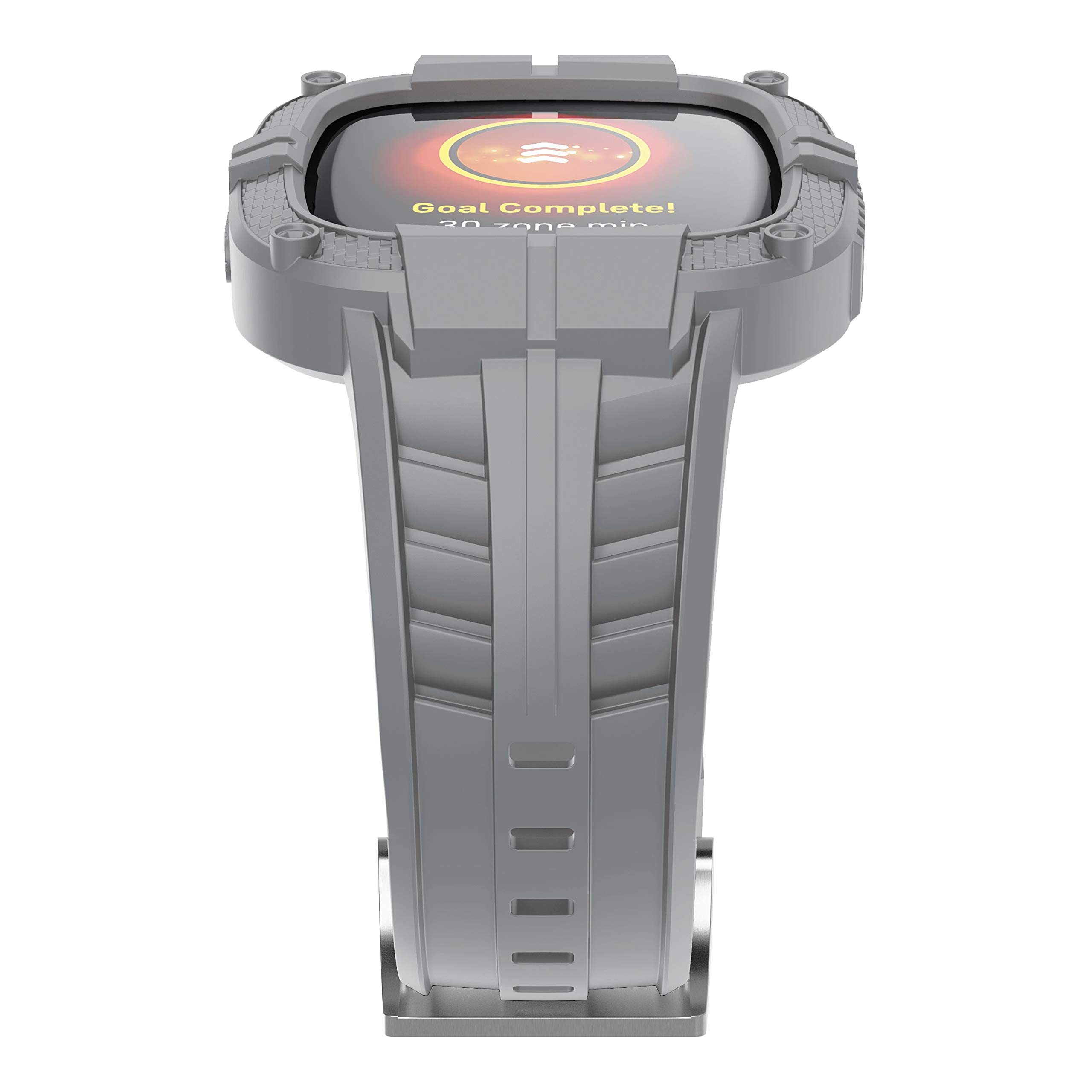 GELISHI Robustes Armband Mit Bumper Für Fitbit Versa 3/Sense - TPU-Schutz, Rot