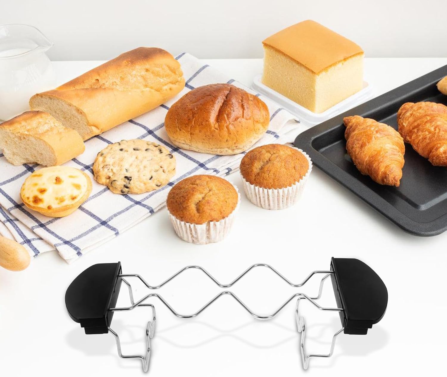 Stainless Steel Toaster Sandwich Warming Rack with Anti Scald Handle