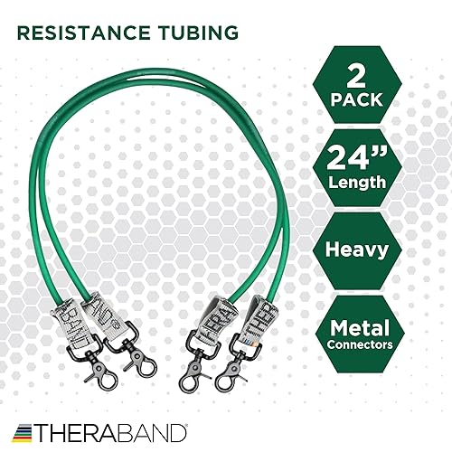 Miniatura 2 de Banda de bienestar profesional TheraBand con tubos resistentes de látex y conectores, 24 pulgadas, 2