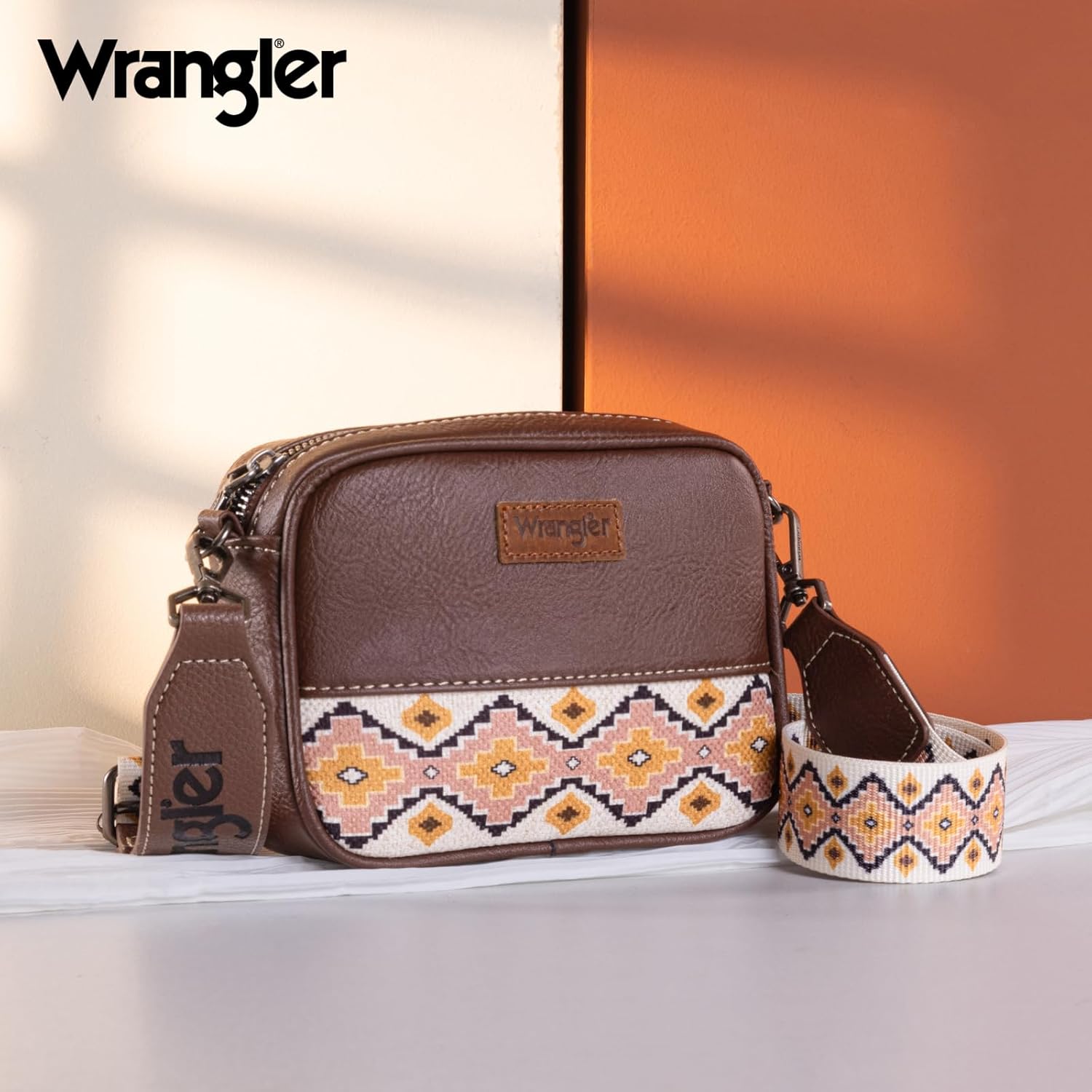 Wrangler Small Crossbody Bags for Women Aztec Mini Purses with Guitar Strap | with Guitar Strap - Image 3