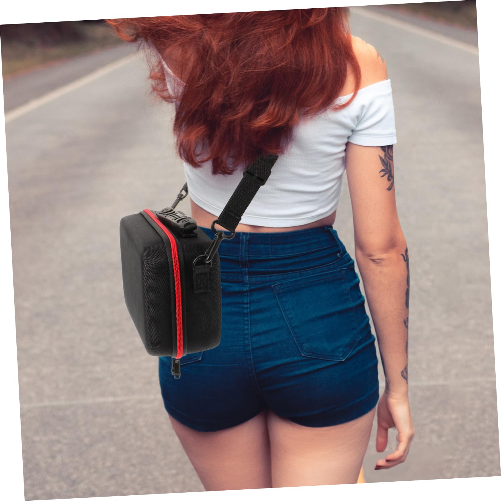 DOITOOL Borsa Porta Fotocamera Rigida Nera in Eva Oxford con Manico | Organizzazione Individuale per Dispositivi Digitali, Chiusura Zip, Formato Compatto per Accessori