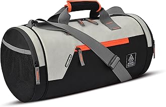 Cross Training 9"/29L Large Water Resistant Duffle Bag | Travel Bag | Gym Bag for Men & Women (Black - Orange)