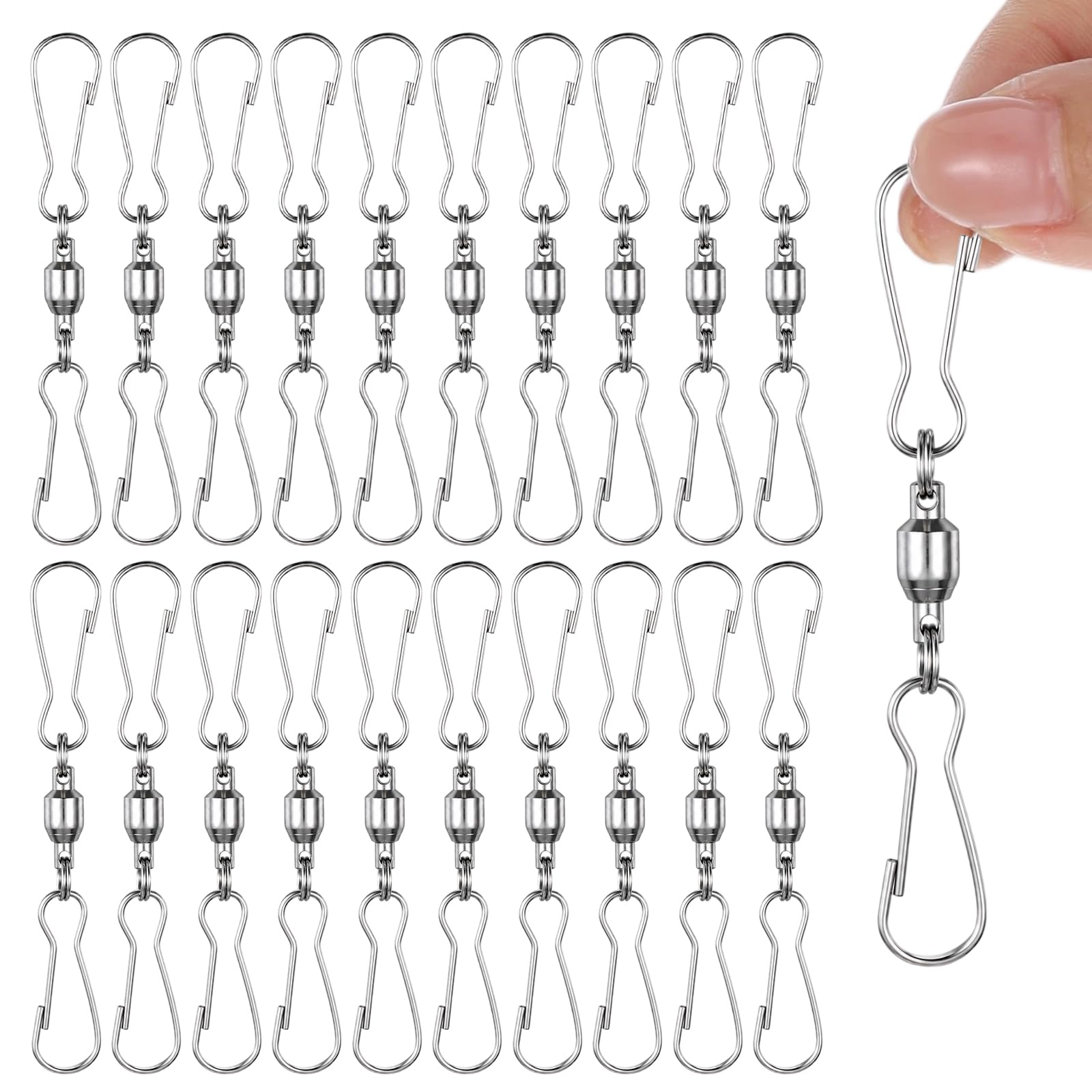 20 PCS Swivel Hooks for Wind Spinners, 360 Degree Rotating Swivel Hook