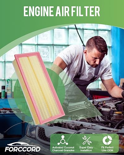 Miniatura 2 de Forccord Paquete de 2 filtros de aire de motor para BMW 328i 325i 328xi 325xi 330xi 128i 330i 323i 130i reemplazo del filtro de aire 13710445635,