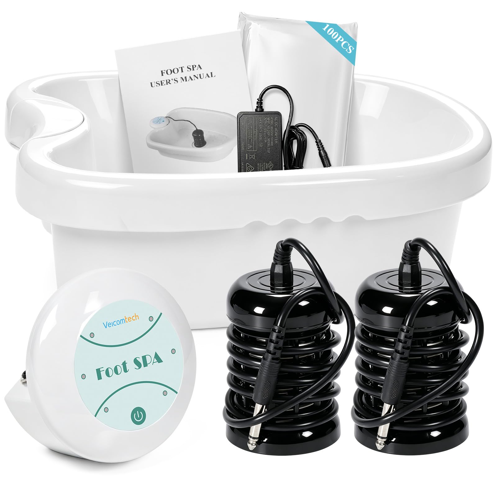 veicomtech Ionic Foot Bath Detox Machine with Basin, Ion Foot Detox Spa