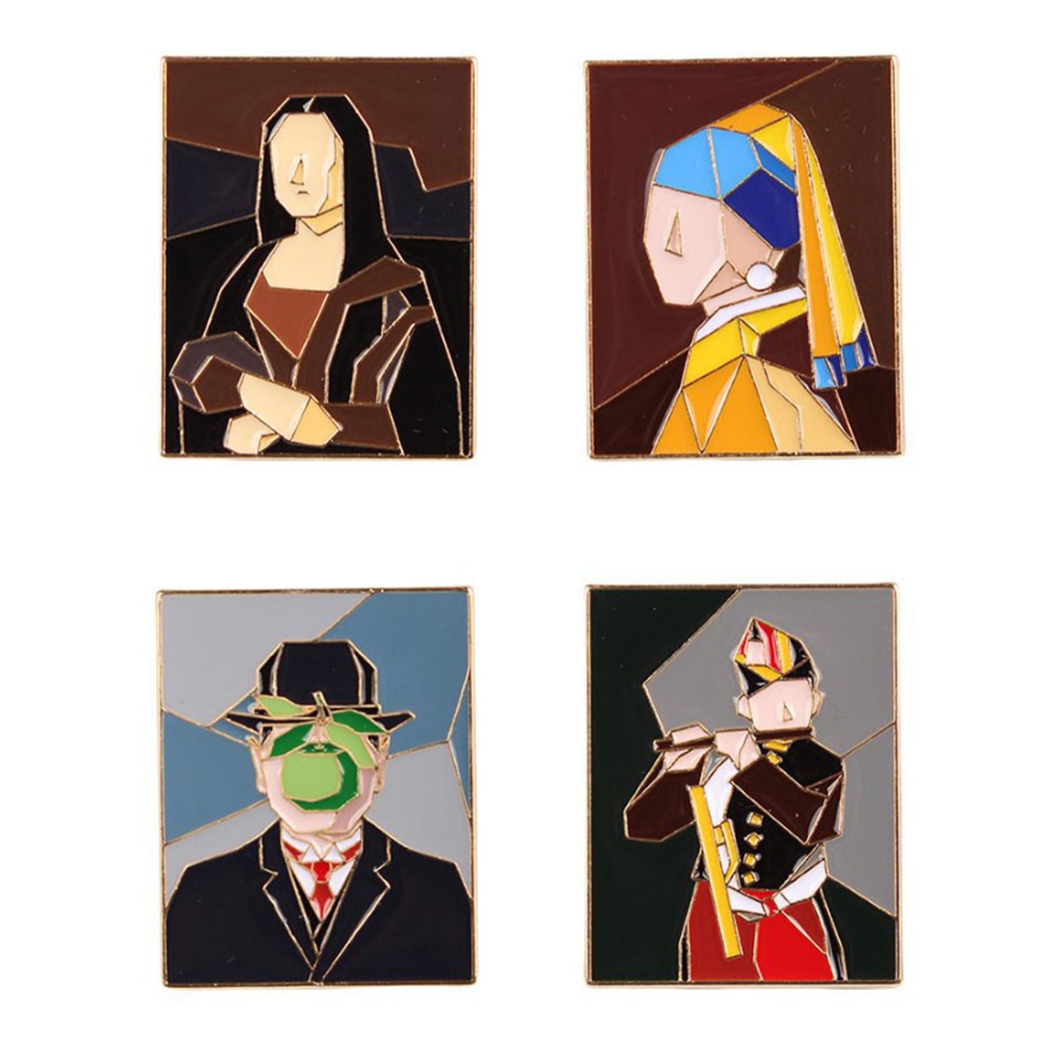 Amazon | EdisonBrain 名画 ピンバッジ ダ・ヴィンチ フェルメール