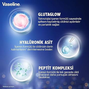 Vaseline Gluta Hya Serum Etkili Gece Losyonu Yoğun Nemlendirici 200 ml
