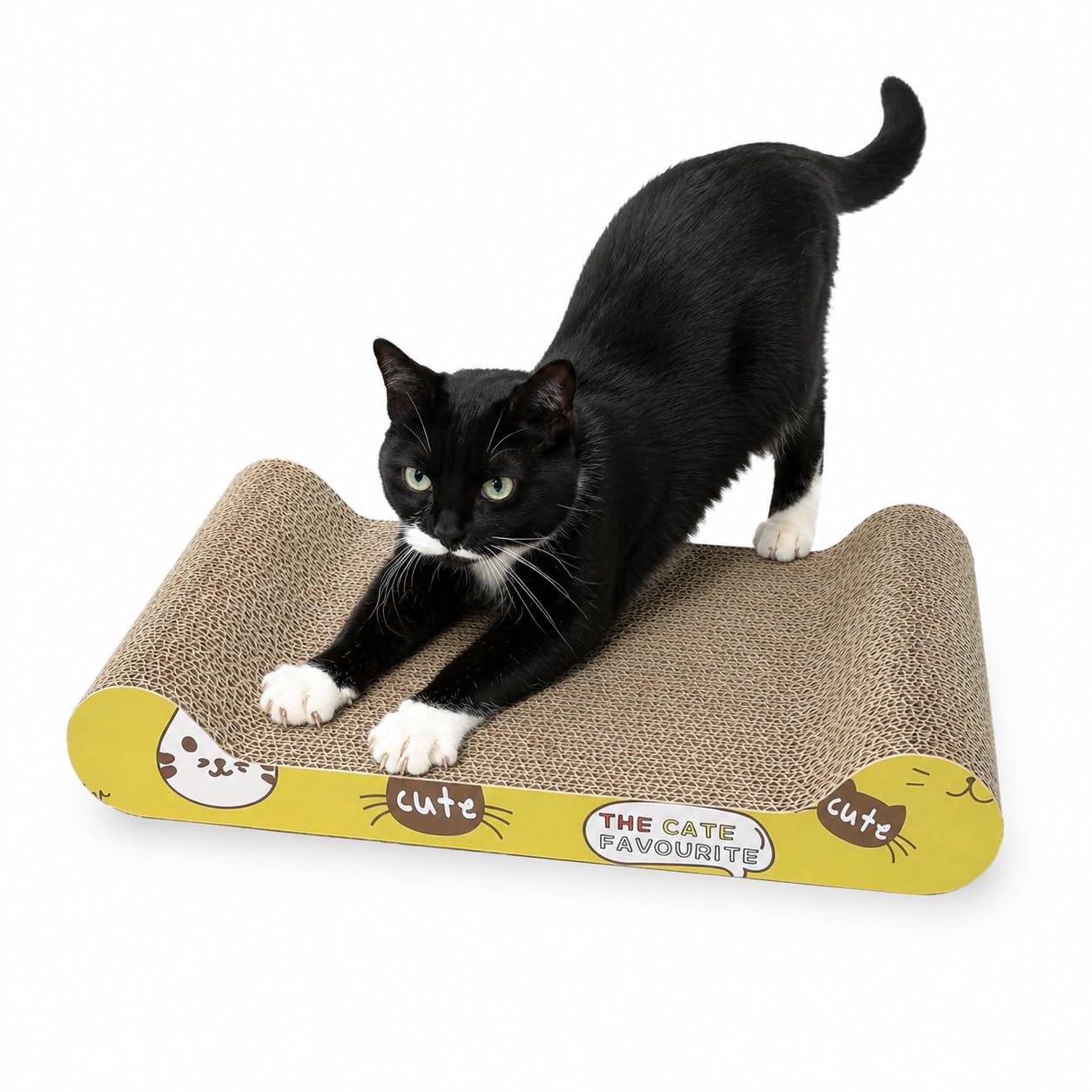 DIVCHI Cat Scratching Board Cat Scratching Pad with Catnip | Cats Scratchers | Pet Cardboard | Bed For Kitty | Kitten Scratching Boards