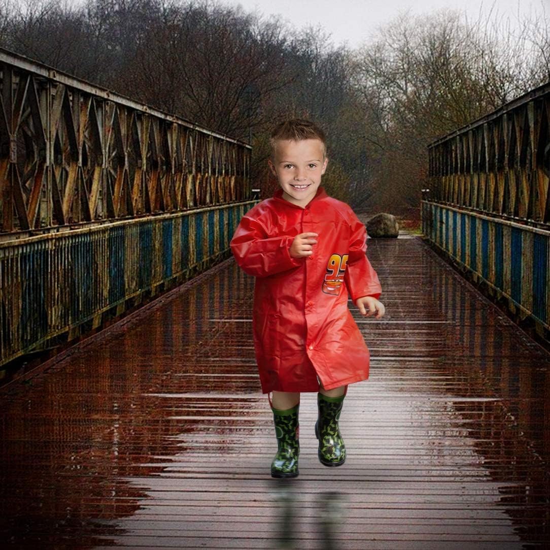 Disney Pixar Cars Lightning McQueen Waterproof Hooded Rain Slicker for Little Boys