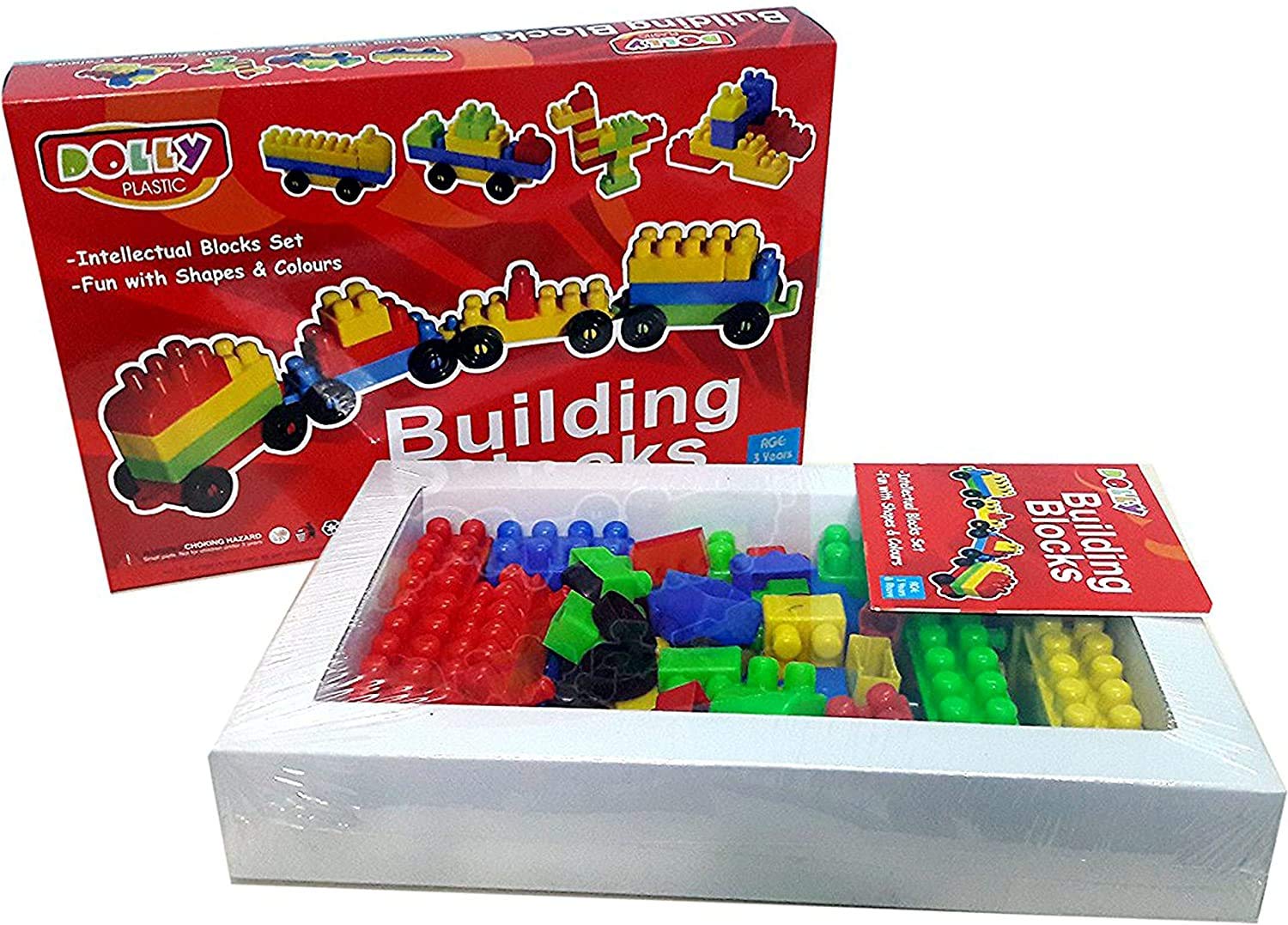 Inrange Kids Skill Development Kids Dolly Plastic Building Blocks for Kids Assorted (Color and Designe May Vary)