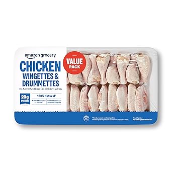 Amazon Grocery, Chicken Wingettes & Drummettes Value Pack, 100% Natural, Weight Varies