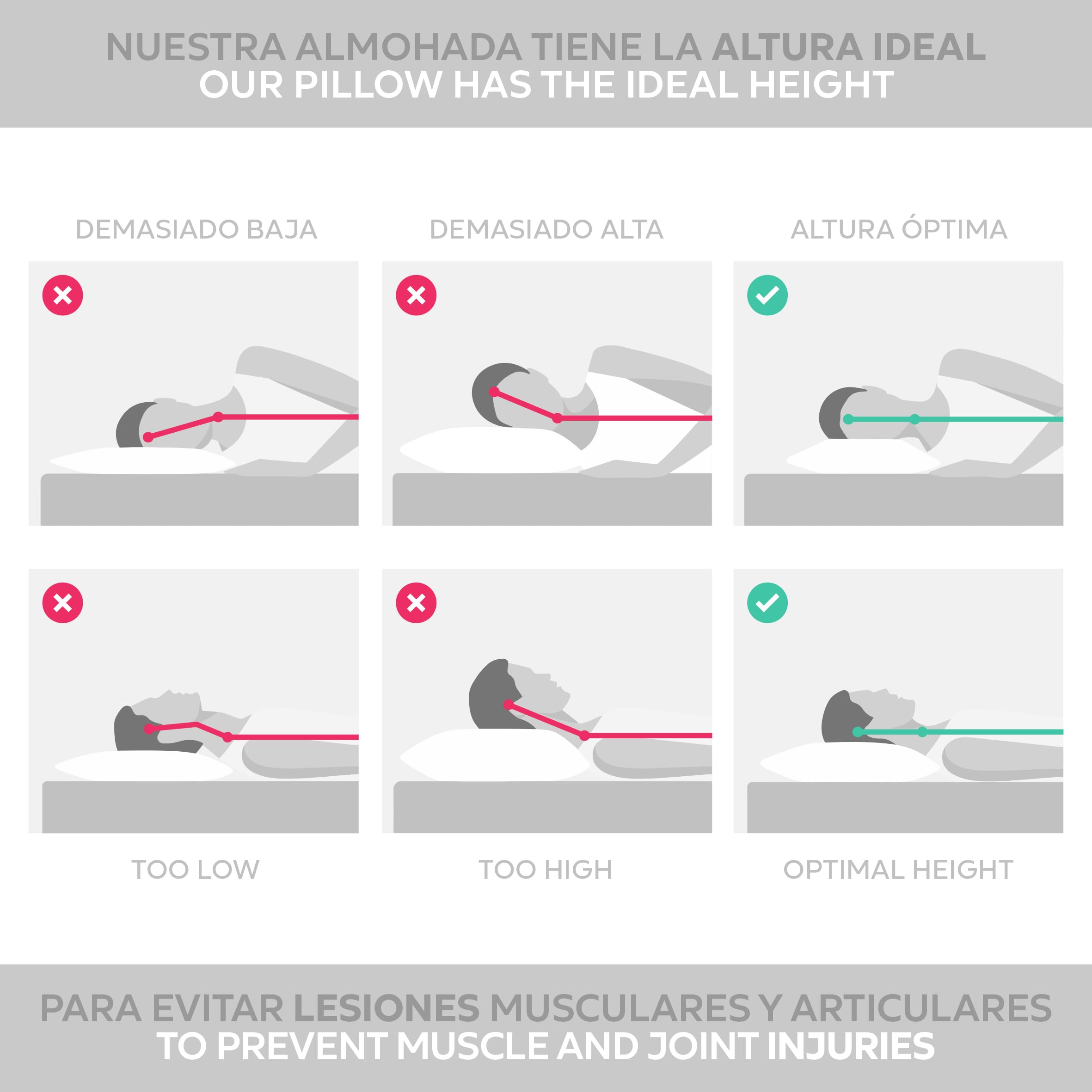 Textilhome Pack 2 Unidades Almohada Viscoelástica 75 cm, Núcleo de Visco Puro 100%, Funda con Cremallera Lavable, Tejido Ecológico Aloe Vera Stretch Transpirable, Hipoalergénico y Ergonómica.