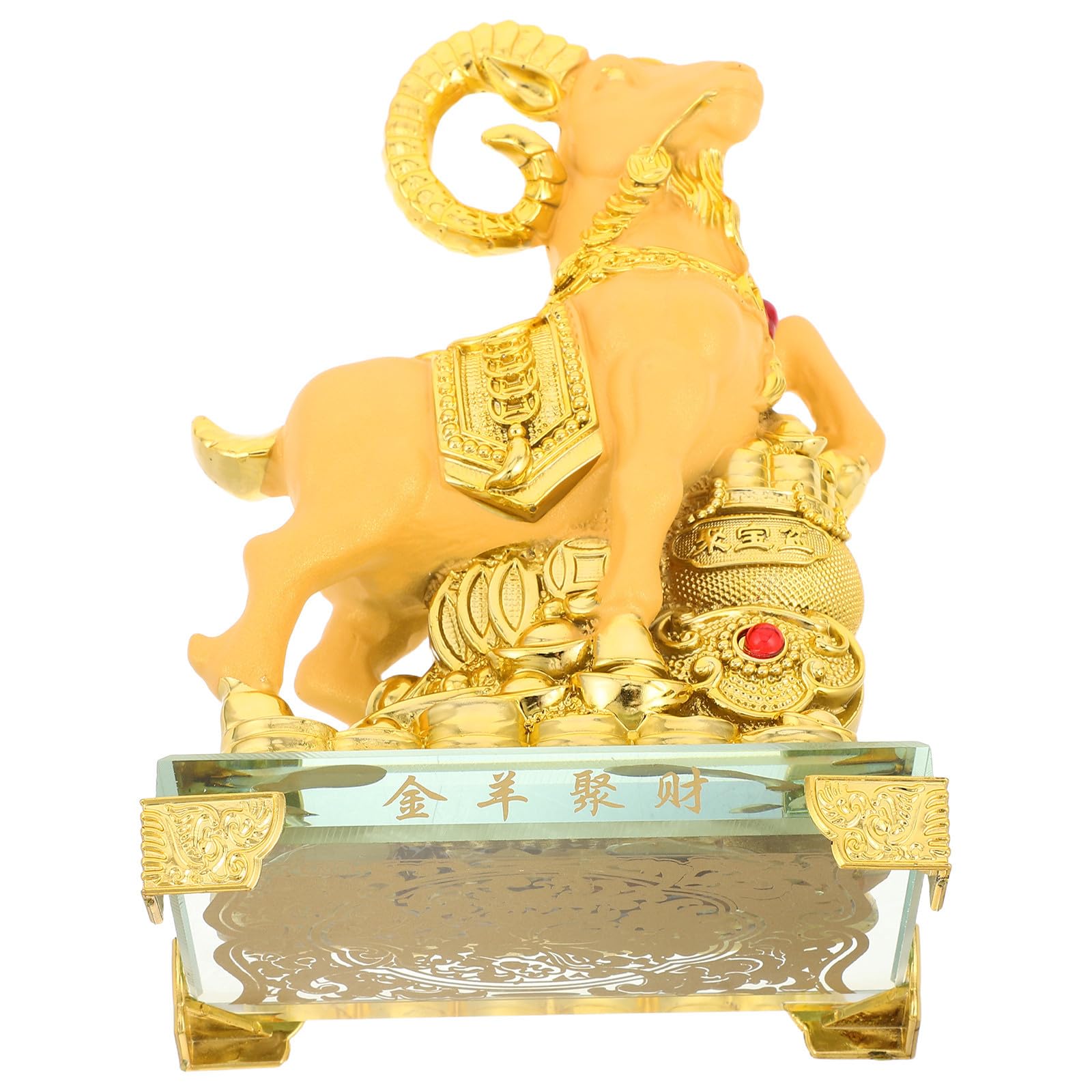 Garneck Escultura de Cabra Zodiaco 2027 Dorada de Resina para Escritorio