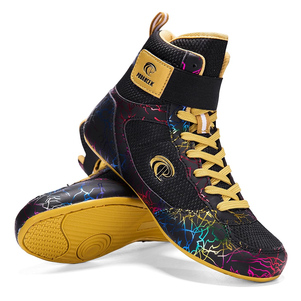 Chaussures de Boxe de Fitness en Lutte pour Femmes, Chaussures de Musculation et de Squat, Baskets légères Montantes pour la Musculation
