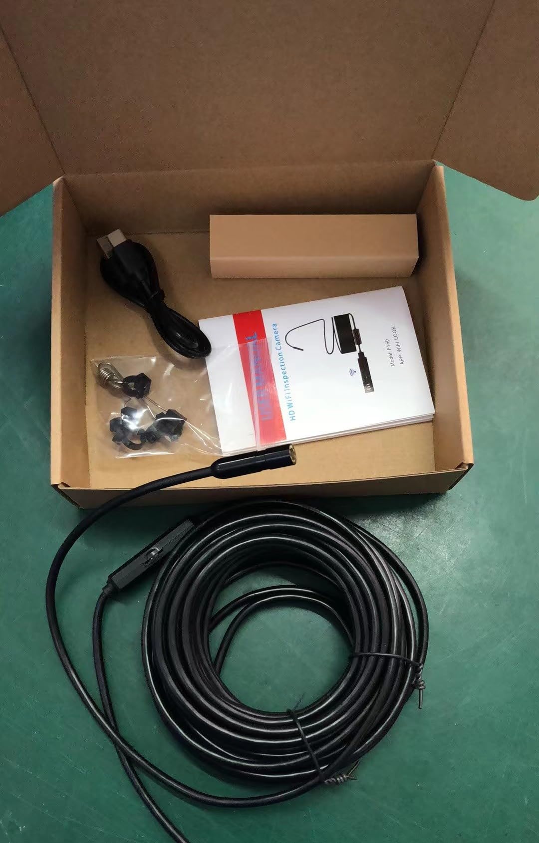 QiudanTimes HD camera WiFi endoscope Mini inspection camera 1600 * 1200 Resolution IP68 wireless borescope compatible with ios android windows(Ø8mm-5m semi rigid cable)