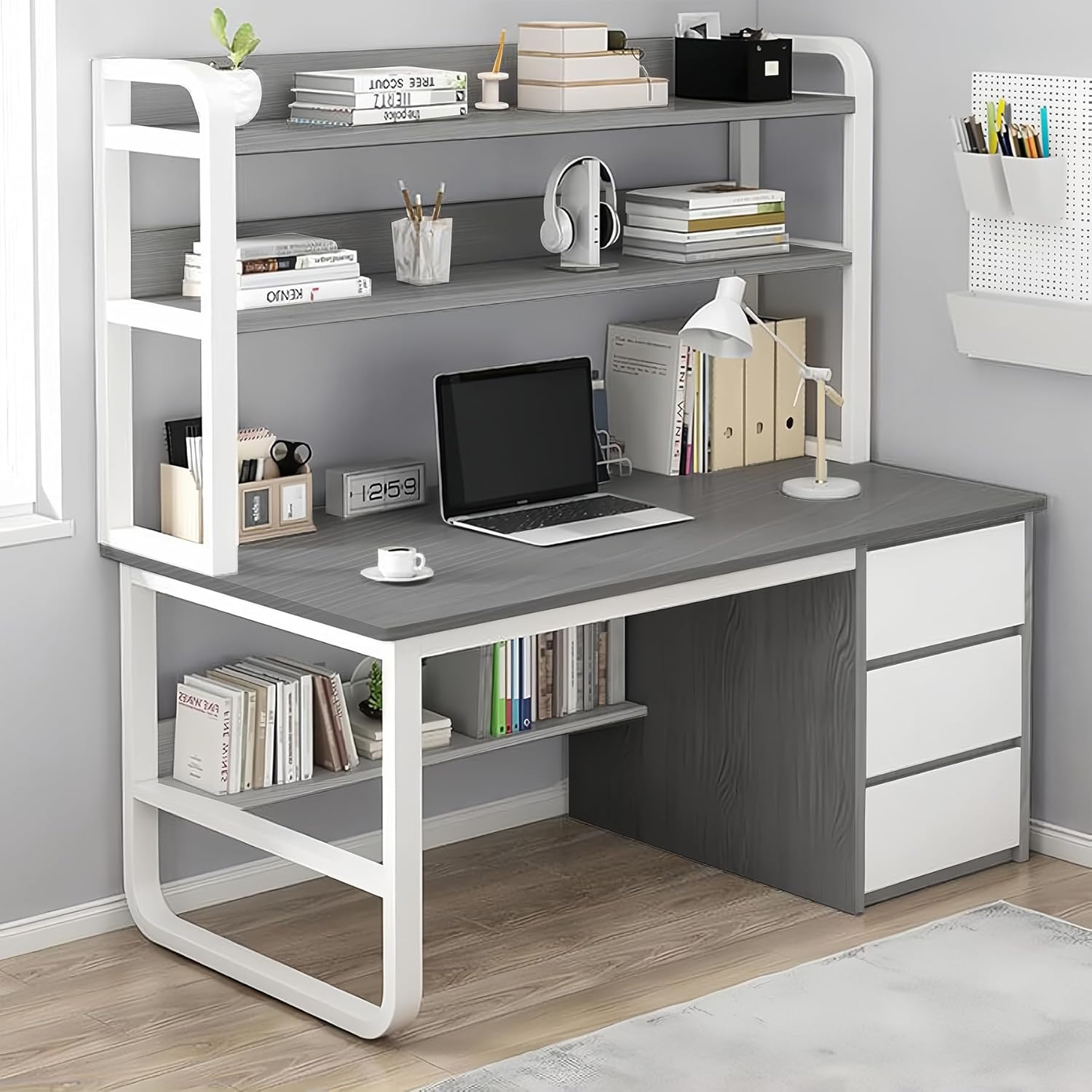 Labeled components of the TRIUMPHKEY X66 Computer Desk