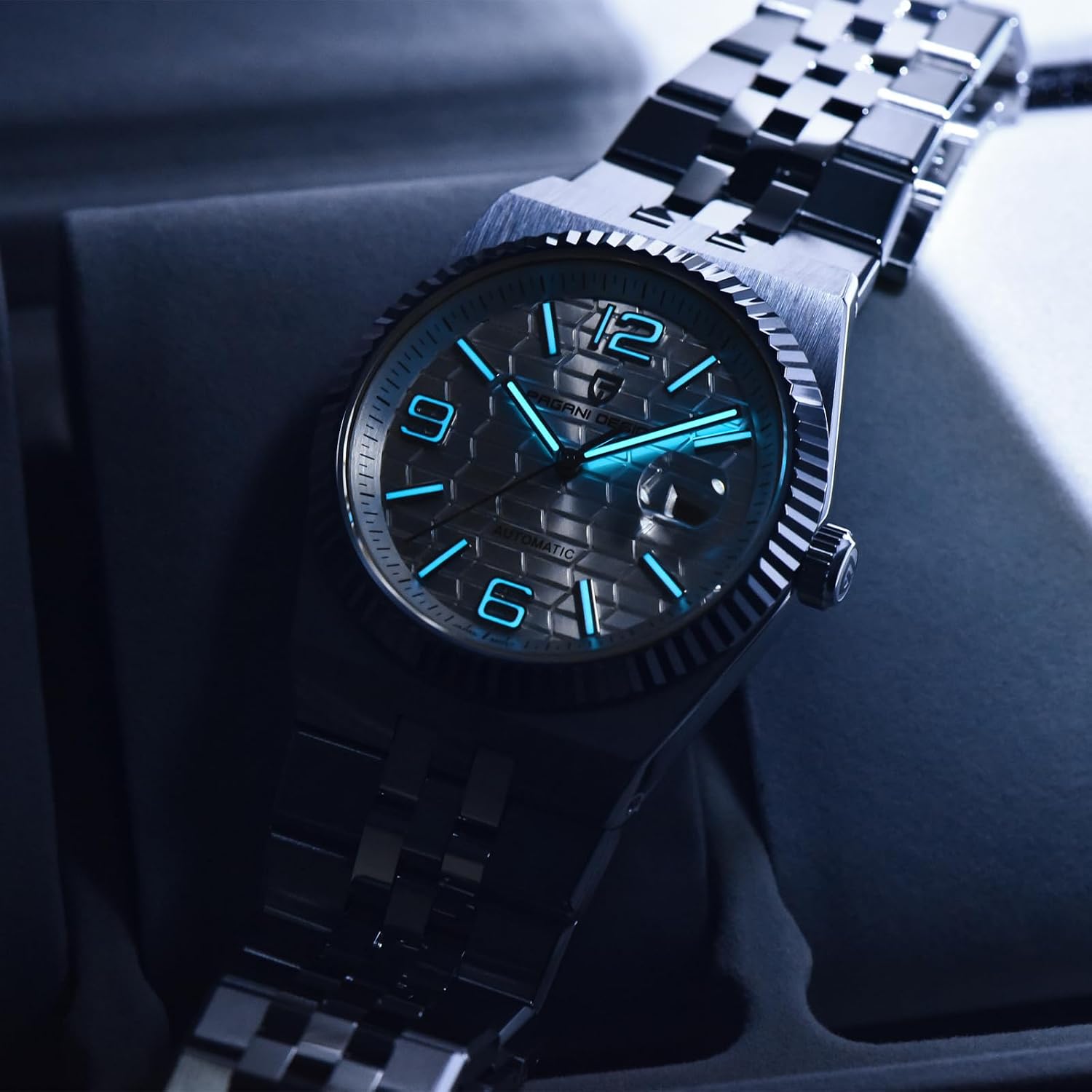 Pagani Design New Men's Watch Japanese Automatic Movement Stainless Steel Case 10ATM Waterproof Luminous Casual Business Watch with Date image 3