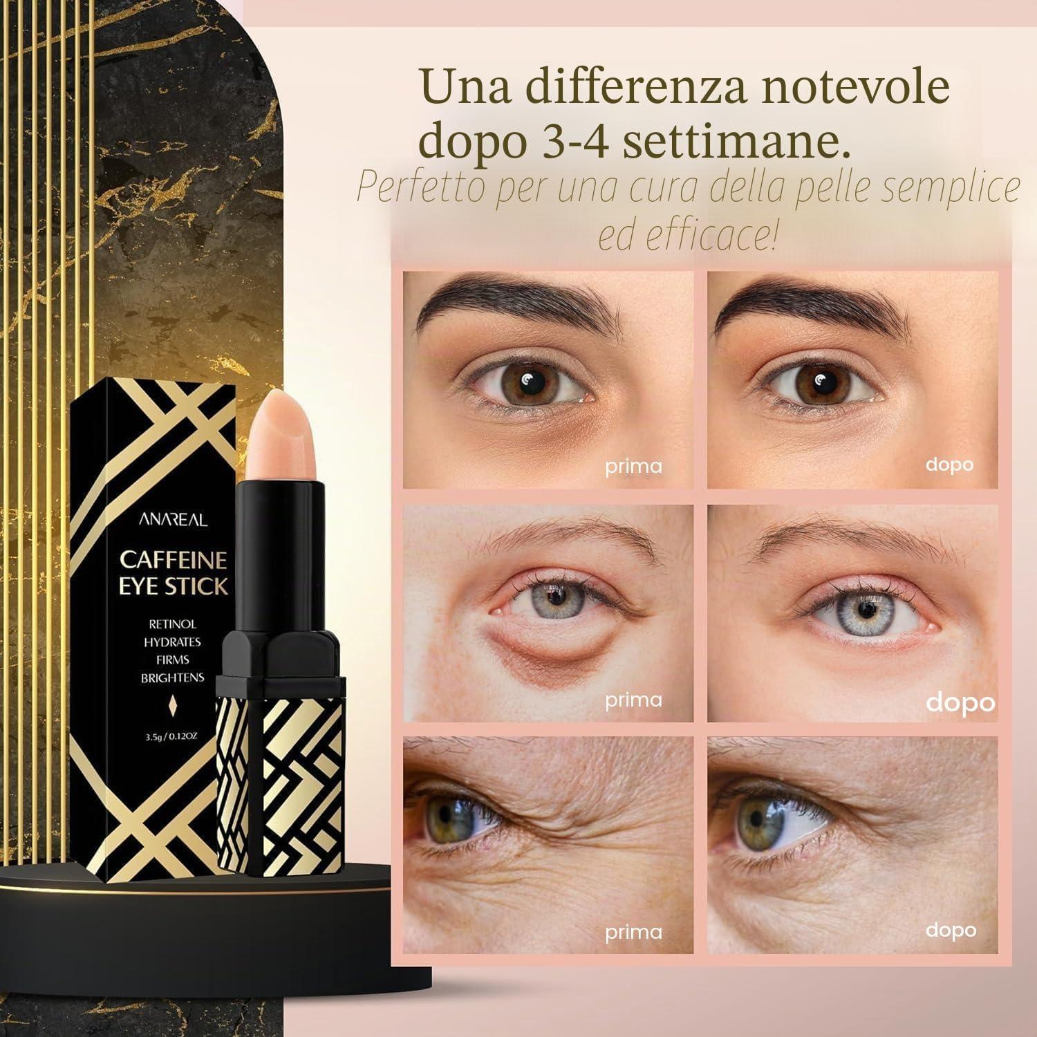 Balsamo per occhi al retinolo contro rughe, occhiaie scure e borse da lacrima, balsamo per occhi alla caffeina, per uomini e donne, balsamo coreano (1)