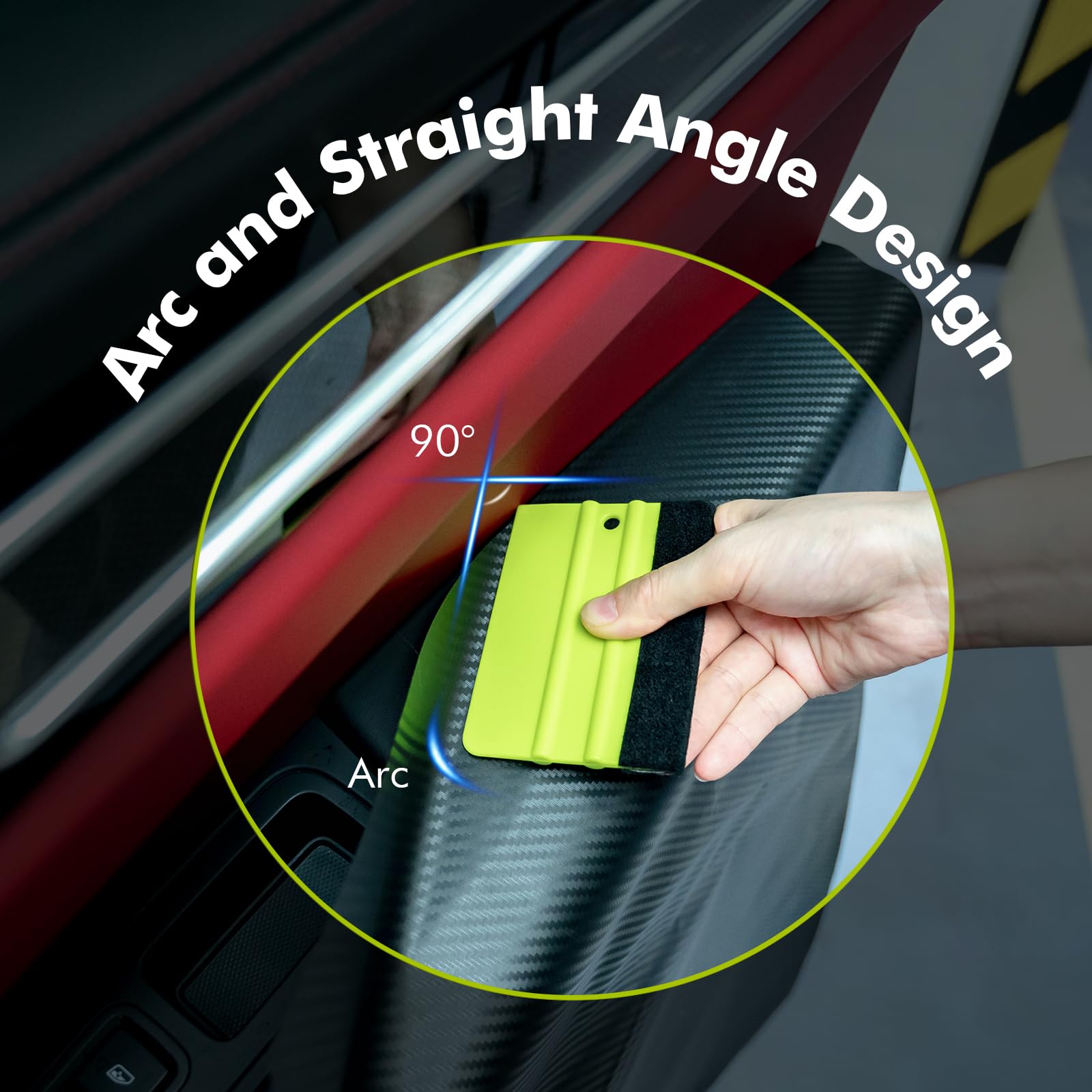 4-Pack Car Bulldozer Squeegee – Vinyl Wrap Water Squeegee, Window Film Install Tool, 15-Inch Long Handle