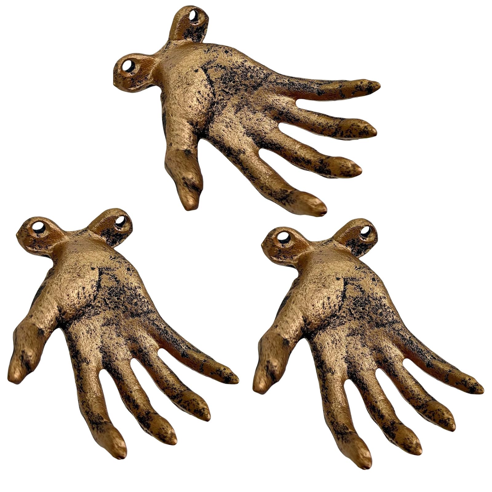 Qusinfc Antiqued Distressed Finish Resin Witch Hand Wall Mounted Hook for Haunting House Halloween Themed Interior Decoration Scary Hand Wall Hook
