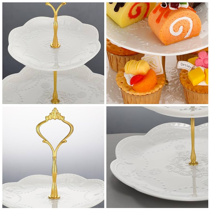 猫の3連パーテーション⭐︎美品⭐︎ Amazon.com | Tioncy 4 Pack 3 Tier Cupcake Stand Ceramic Cake