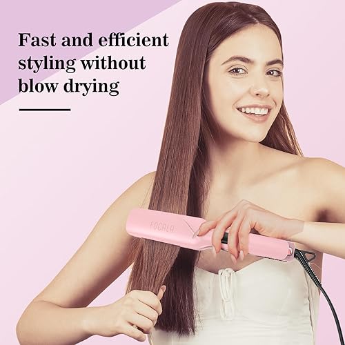 Miniatura 6 de Plancha ancha de pelo de 1.75 pulgadas, plancha plana profesional de cerámica de peinado rápido, plancha alisadora de pelo de doble voltaje para