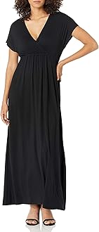 Amazon Essentials Women's Fit and Flare Waisted Jersey Maxi Dress (Available in Plus Size)